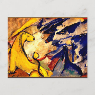Franz Marc - Yellow Lion, Blue Foxes, Blue Horse Briefkaart