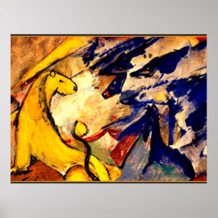 Franz Marc - Yellow Lion, Blue Foxes, Blue Horse Poster