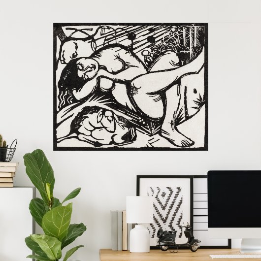 Franz Marc's meesterwerk Sleeping Shepherdess Art Poster (Thuiskantoor)