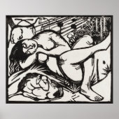 Franz Marc's meesterwerk Sleeping Shepherdess Art Poster (Voorkant)