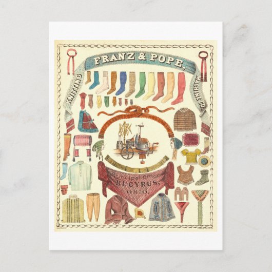 Franz & Pope breimachine advertentie Briefkaart (Voorkant)