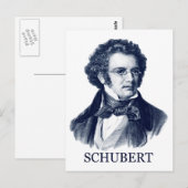 Franz Schubert, blauw Briefkaart (Voorkant / Achterkant)