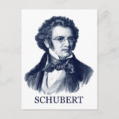 Franz Schubert, blauw Briefkaart (Voorkant)