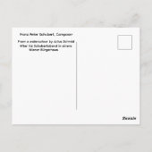 Franz Schubert door Julius Schmid Briefkaart (Achterkant)