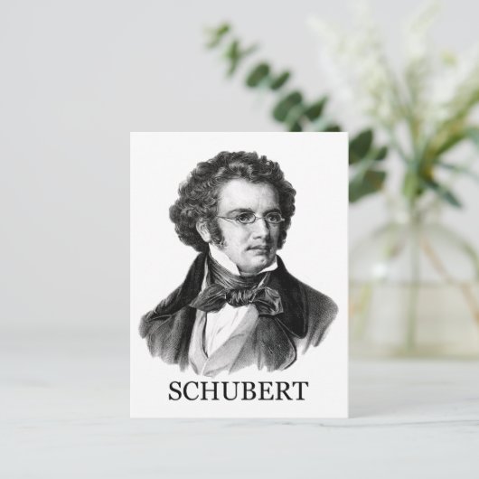 Franz Schubert, zwart Briefkaart (Staand voorkant)