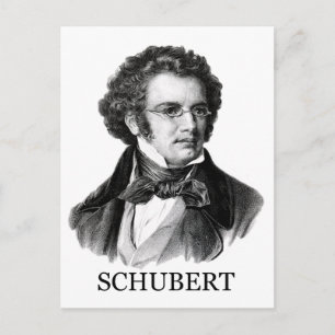 Franz Schubert, zwart Briefkaart
