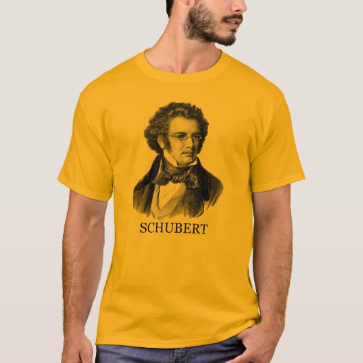 Franz Schubert, zwart T-shirt (Voorkant)