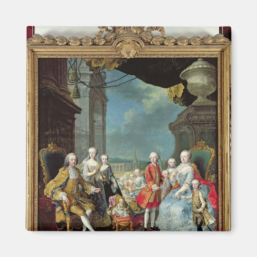 Franz Stephan I met zijn vrouw Marie-Therese Magneet (Voorkant)