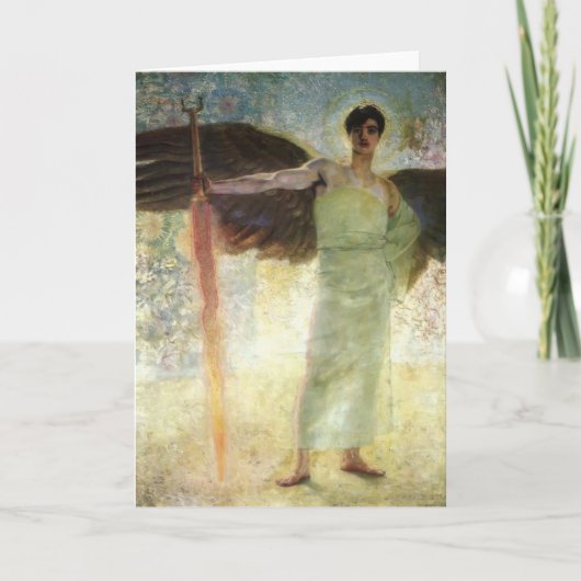 Franz Stuck- Angel met het Flaming Sword Kaart (Voorkant)