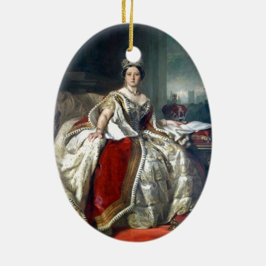 Franz Winterhalter Portrait Queen Victoria Keramisch Ornament (Achterkant)