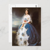 Franz Winterhalter- Portret van de koningin Olga Briefkaart (Voorkant / Achterkant)