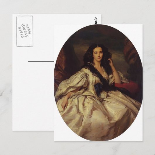 Franz Winterhalter- Wienczyslawa Barczewska Briefkaart (Voorkant / Achterkant)