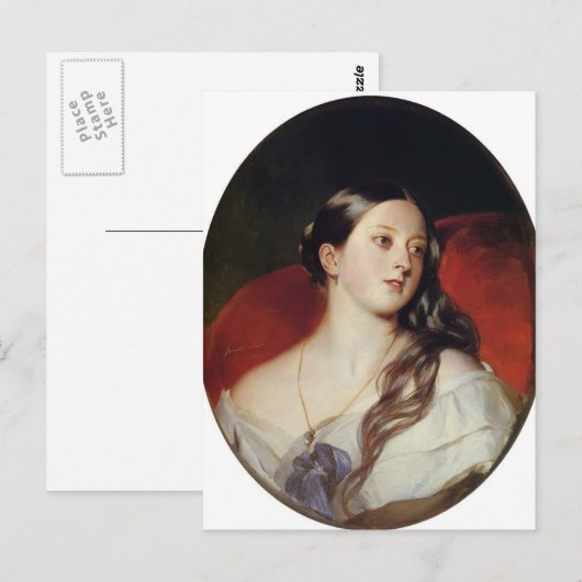 Franz Xaver Winterhalter- Queen Victoria Briefkaart (Voorkant / Achterkant)