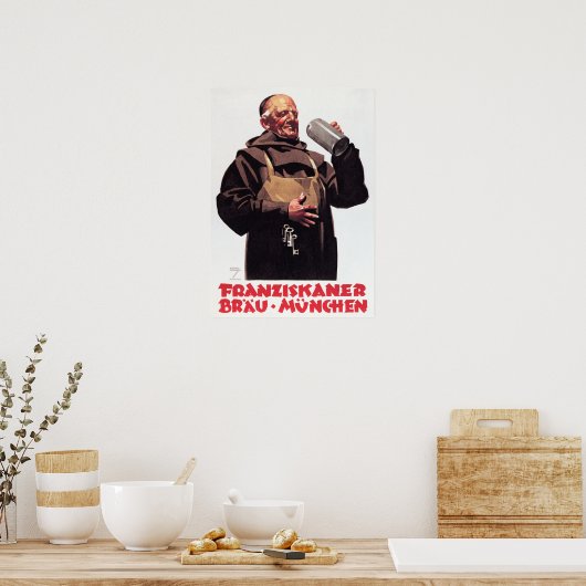 FRANZISKANER BRAU MUNCHEN ad German  Beer Poster (Keuken)