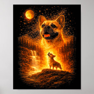 Franzosen die naar de maan huilen vintage mystieke poster