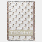 Französische (blau rehkinder driekleurige) babydek deken (Voorkant Verticaal)