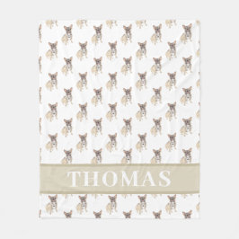 Französische (blau rehkitz driefarbig) babydeken fleece deken