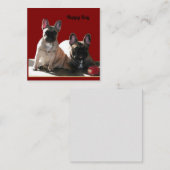 Französische Buldoggen Flo und Fips    Notitiekaartje (Voorkant / Achterkant)