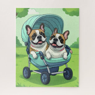 Französische Bulldog Französische Bulldogge Tweeli Legpuzzel