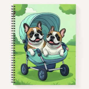 Französische Bulldog Französische Bulldogge Tweeli Notitieboek