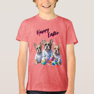 Französische Bulldog Happy Easter Franse Bulldog Tri-Blend Shirt