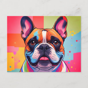 Französische Bulldog Popart Franse Bulldog Feestdagenkaart