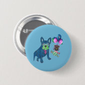 Französische-Bulldog Sticker Knop Ronde Button 5,7 Cm (Voorkant /achterkant)