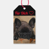 Französische Bulldogge am Meer French Bulldog Cadeaulabel (Achterkant)