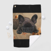 Französische Bulldogge am Meer Urlaub  Golfhanddoek (Insitu)