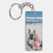 Französische Bulldogge am Strand French Bulldog Sleutelhanger (Voorkant Links)