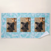 Französische Bulldogge am Strand French Bulldog Strandlaken (Voorkant)