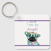 Französische Bulldogge Angel Sleutelhanger (Voorkant)