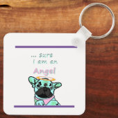 Französische Bulldogge Angel Sleutelhanger (Achterkant)