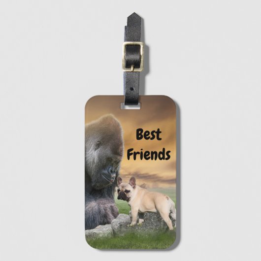Französische Bulldogge Beste Freunde French Bulldo Bagagelabel (Voorkant (verticaal))