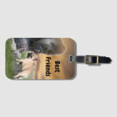 Französische Bulldogge Beste Freunde French Bulldo Bagagelabel (Voorkant (horizontaal))