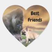 Französische Bulldogge Beste Freunde French Bulldo Hart Sticker (Voorkant)