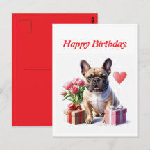 Französische Bulldogge Blumen Birthday Bulldog
