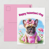 Französische Bulldogge Blumen French Bulldog Briefkaart (Voorkant / Achterkant)