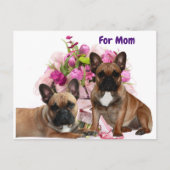 Französische Bulldogge Blumen French Bulldog Feier Feestdagenkaart (Voorkant)