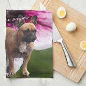 Französische Bulldogge Blumen French Bulldog  Theedoek (Quarter Fold)