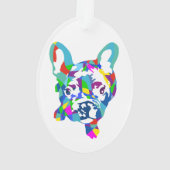 Französische Bulldogge Bunt Ornament (achterkant)