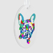 Französische Bulldogge Bunt Ornament (voorkant)