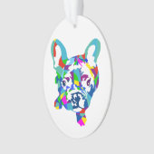 Französische Bulldogge Bunt Ornament (voorkant)
