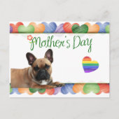 französische Bulldogge buntes Herz French Bulldog Briefkaart (Voorkant)