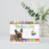 französische Bulldogge buntes Herz French Bulldog Briefkaart (Staand voorkant)
