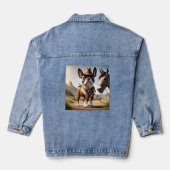 Französische Bulldogge Cowboyhut French Bulldog Denim Jacket (Achterkant)