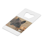 Französische Bulldogge Creditkaart Flessenopener (Achterkant Gekanteld)