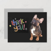 Französische Bulldogge Danke Kaart (Voorkant / Achterkant)