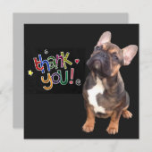 Französische Bulldogge Danke Kaart (Voorkant / Achterkant)