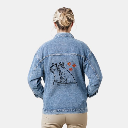 Französische Bulldogge Denim Jacket (Model)